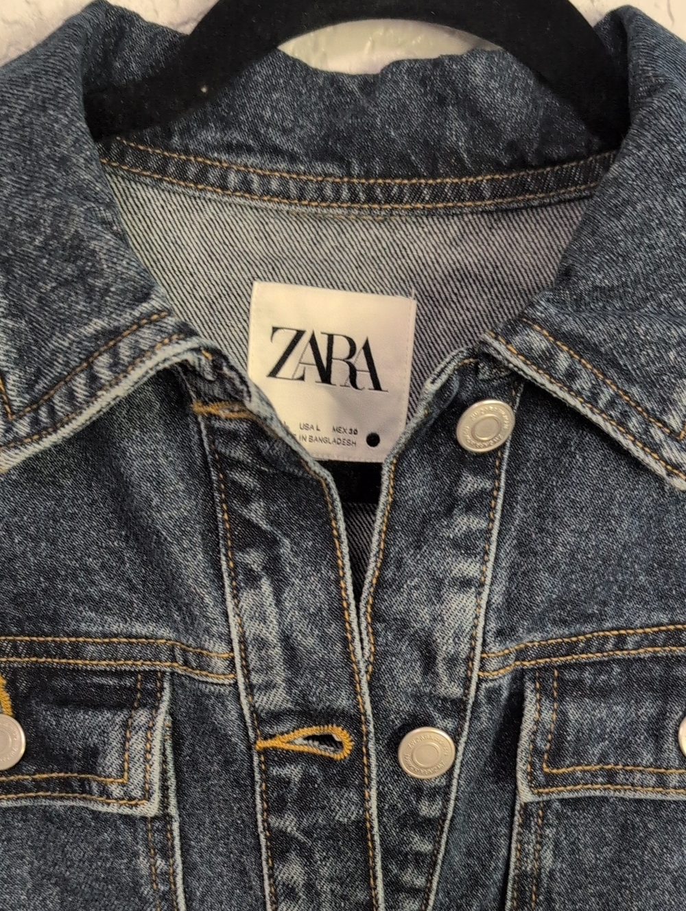 ZARA Denim Shirt Dress with Tie Belt - Dark Blue - Picture 4 of 7